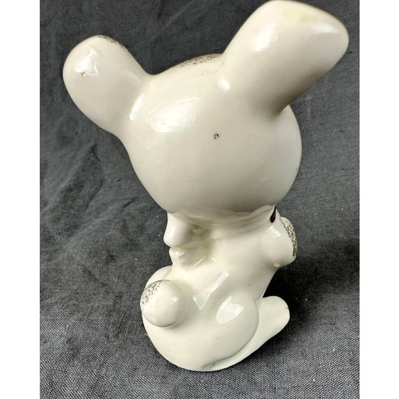 Vintage 1950’s Ceramic Dog Puppy Figurine Gold Trim Japan 4.25” - Picture 5 of 12